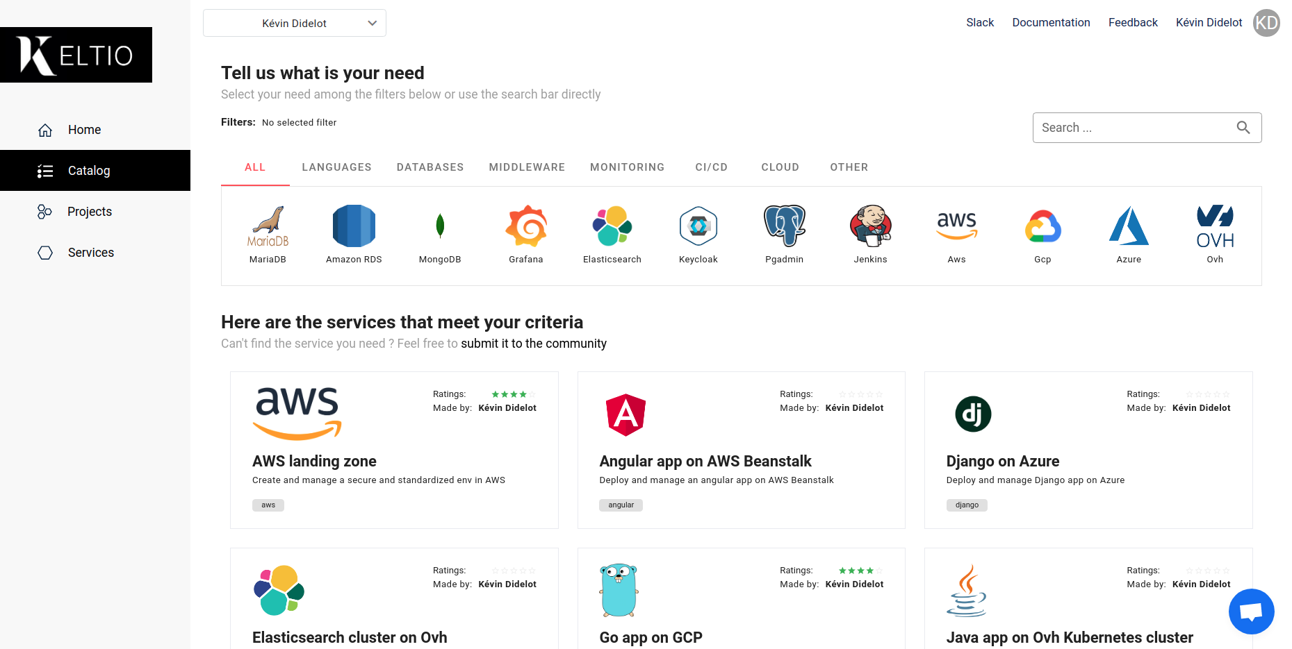 Catalogue de service DevSecOps Keltio